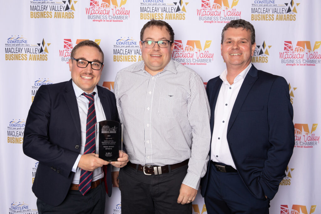 WINNER	EXCELLENCE IN PROFESSIONAL SERVICE (Less than 20 employees): Team Spirit Sports. Award Presented by: Mike Crowhurst, Southern Cross Austereo